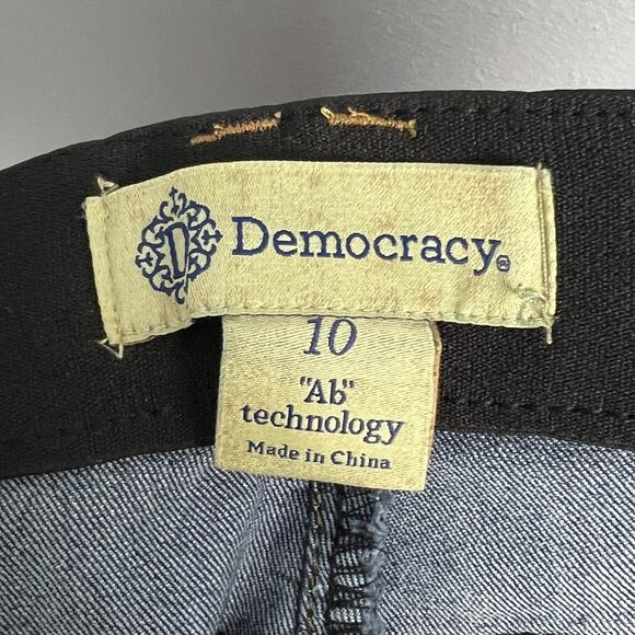 Democracy Women's 10 Ab Technology Jeans Stretch Slimming Ankle Casual Dark Wash - Picture 4 of 10